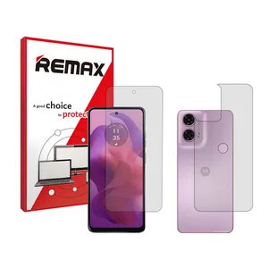 Remax HyGEL model transparent screen protector suitable for Motorola Moto G24 mobile phone along with the back of the phone
