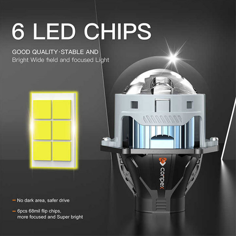 لنز چراغ خودرو کانپکس مدل Q7 PRO بسته دو عددی