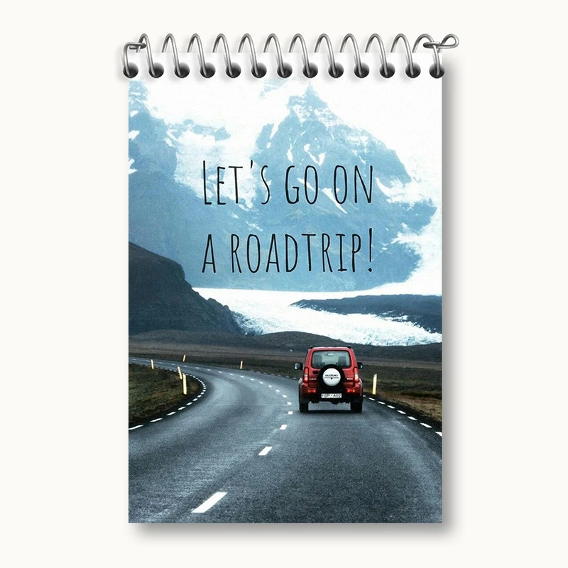 دفتر یادداشت 50 برگ خندالو مدل Let's Go On A Roadtrip کد F1732