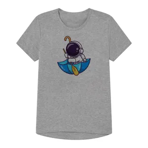 تی شرت آستین کوتاه پسرانه مدل فضانورد کد B140  رنگ طوسی