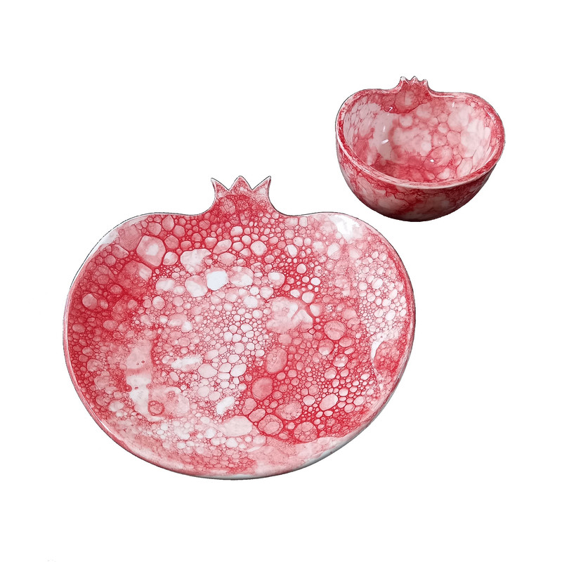 ست پیش دستی و کاسه سرامیکی طرح یلدا