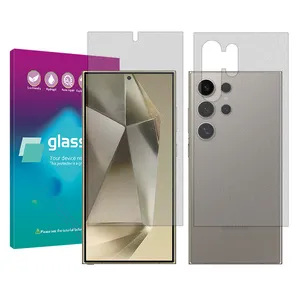 Glass Pro Resistant model Matte screen protector suitable for Samsung Galaxy S24 Ultra mobile phone along with the back protector
