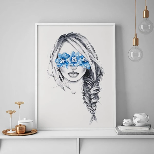 تابلو سالی وود طرح گل رخ دلربا کد T301202