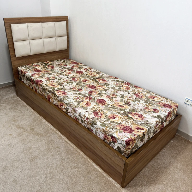 ملحفه ناتوسا مدل کشدار گلدن رز یک نفره سایز 90x200 سانتی متر