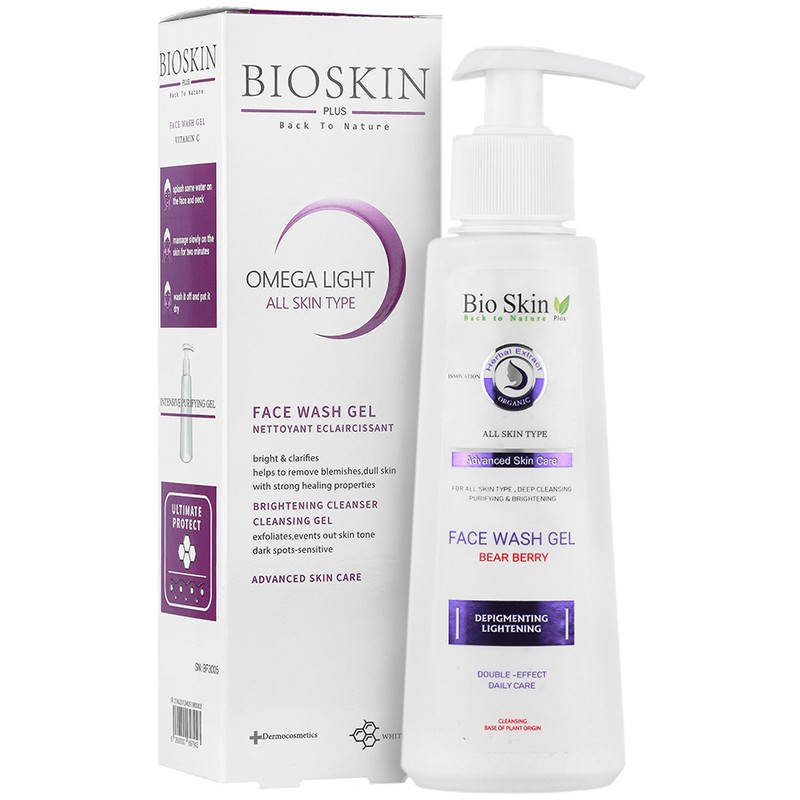 ژل شستشو صورت بایو اسکین پلاس مدل Omega Light حجم 200 میلی لیتر