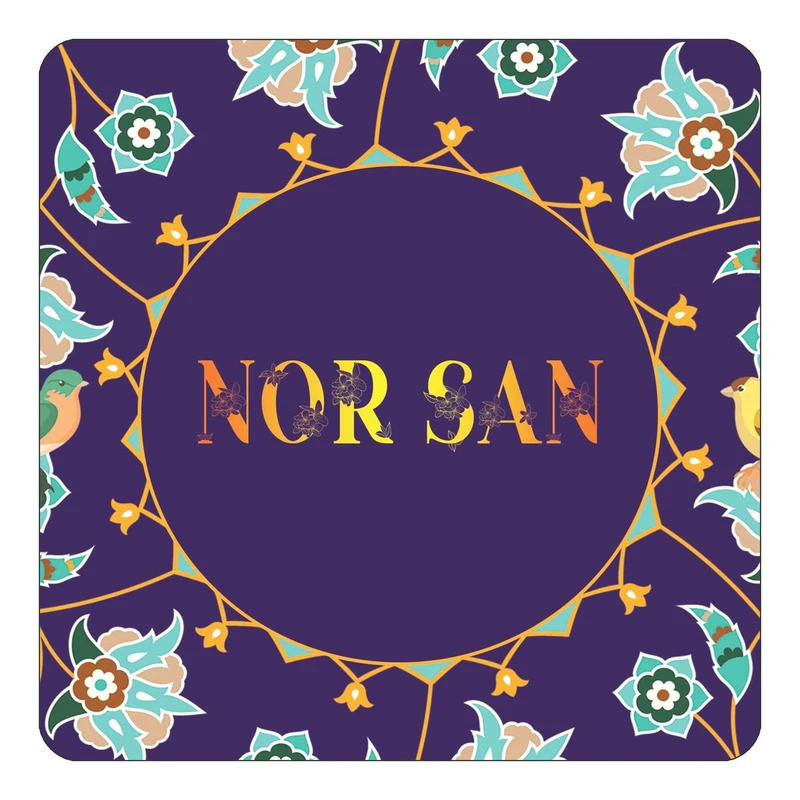مگنت کاکتی طرح اسم نورسان nor san مدل گل و بلبل کد mg16488