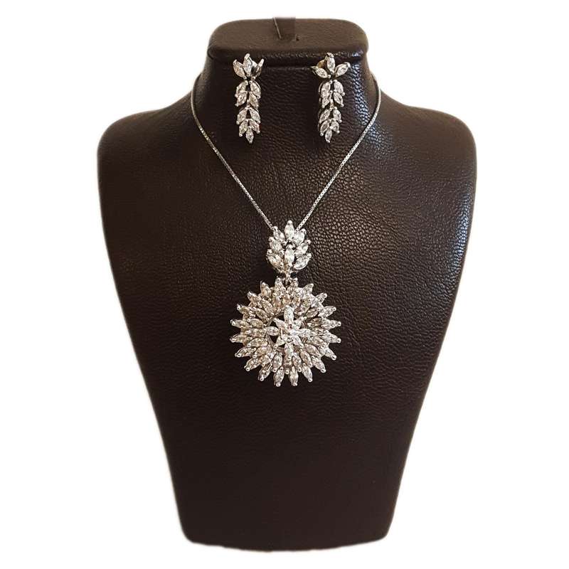 نیم ست نقره زنانه مدل AMT_N075 نیم ست نقره زنانه مدل AMT_N075