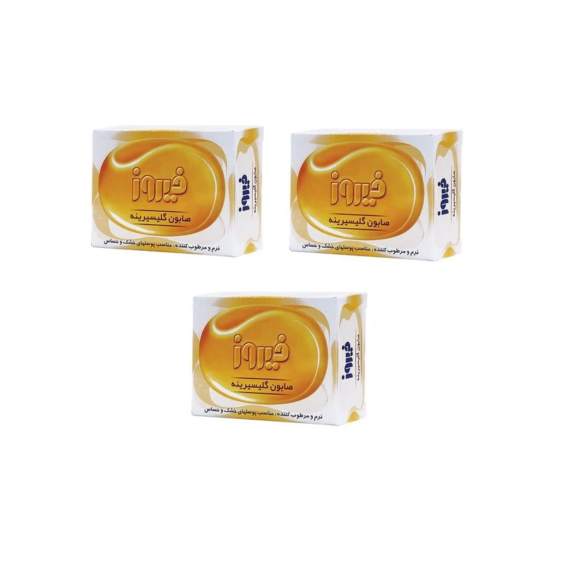 صابون بچه فیروز مدل گلیسیرینه وزن 75 گرم بسته 3 عددی