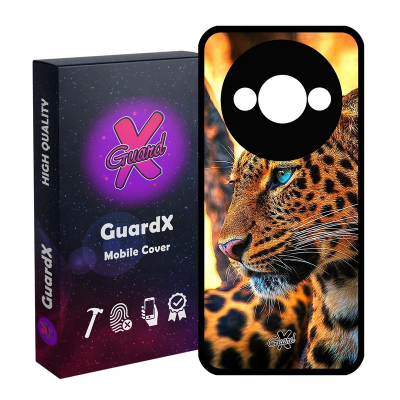کاور گارد ایکس طرح پلنگ مدل قاب Glass10237 مناسب برای گوشی موبایل شیائومی Redmi A3 4G/ A3X 4G/ Poco C61