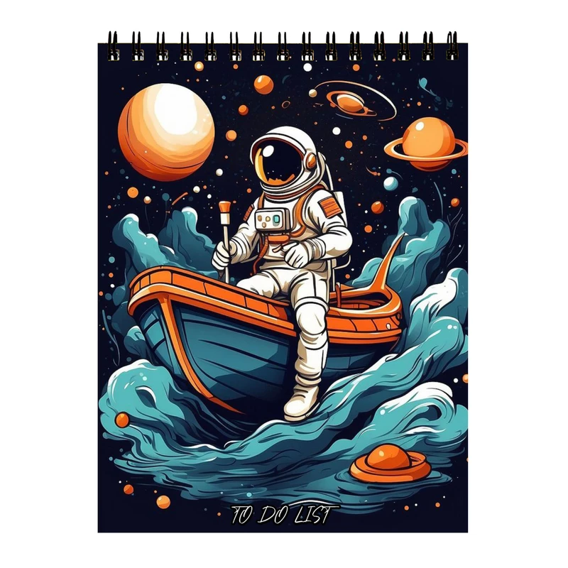 دفتر برنامه ریزی 60 برگ طرح فضانورد و قایق کد 55