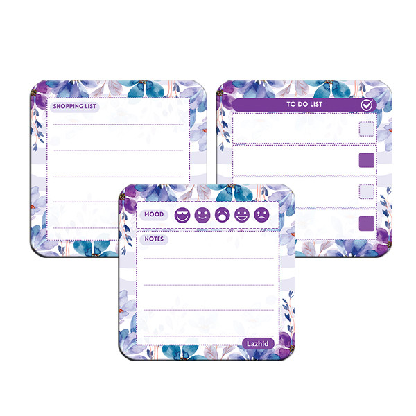 تخته وایت برد لاژید مدل برنامه ریزی سایز 9X9 سانتی متر مجموعه 3 عددی