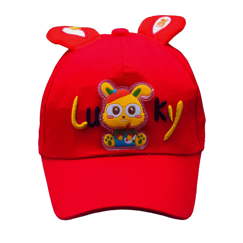 کلاه کپ بچگانه طرح LUKY رنگ قرمز