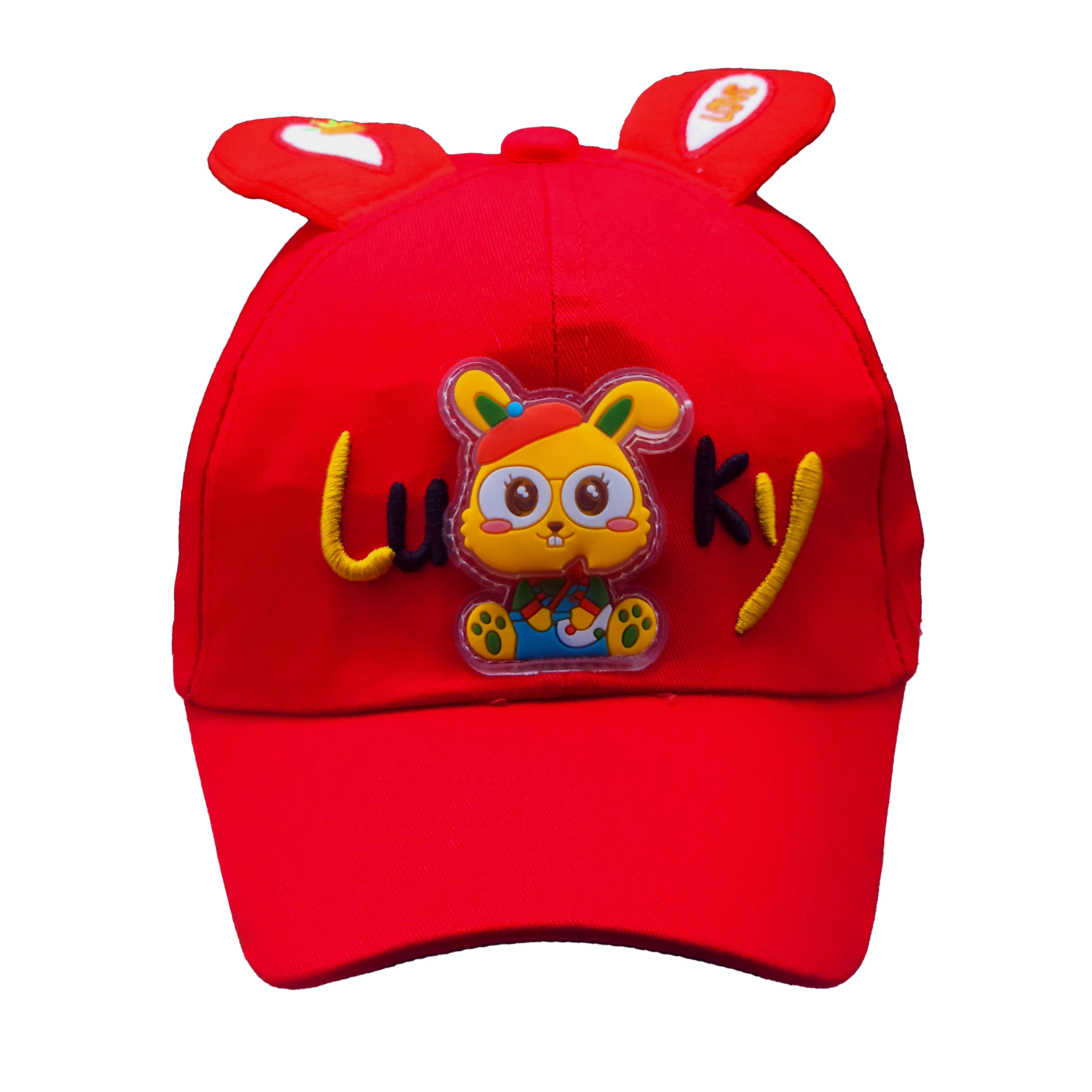 کلاه کپ بچگانه طرح LUKY رنگ قرمز