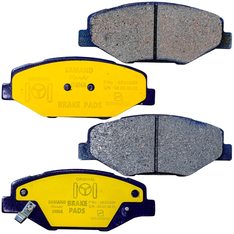 لنت ترمز جلو خودرو شرکت تولیدی قطعات جلوبندی خودرو ایران لاهیجان مدل 002135 دو جفت مناسب برای وانت آریسان 2