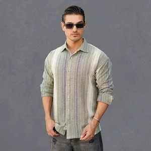 پیراهن آستین بلند یقه برگردان مردانه مدل 1190