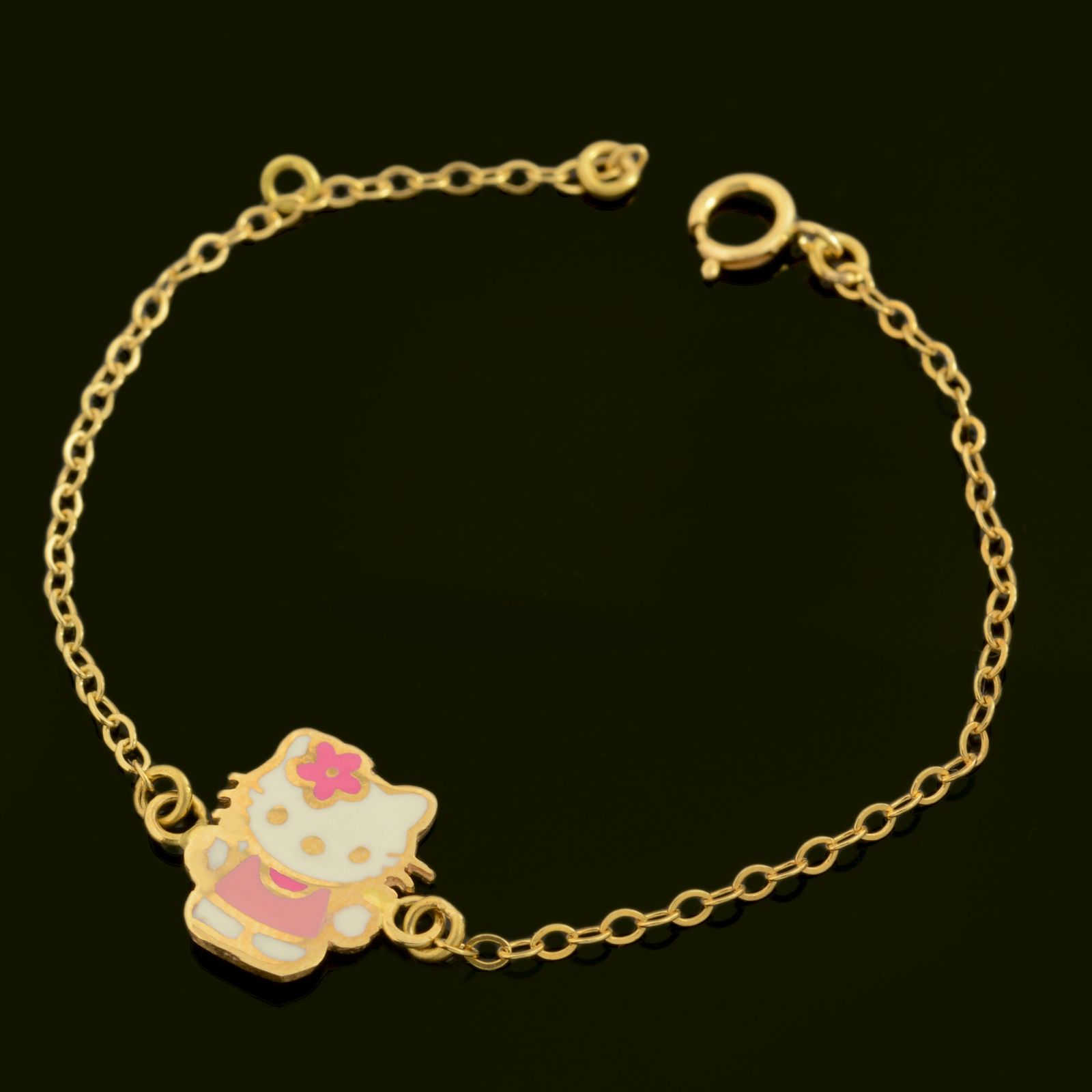 دستبند طلا 18 عیار دخترانه طلای مستجابی مدل عروسکی کد 67063 -  - 2