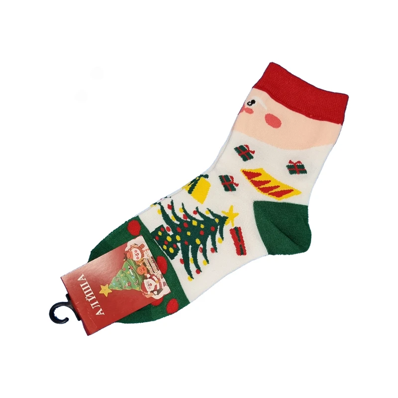 جوراب ساق بلند بچگانه مدل بابانوئل