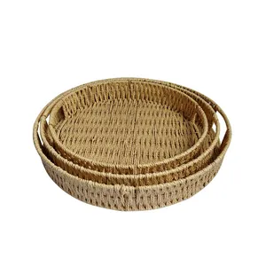 سینی سرو مدل حصیری کد 23654 بسته 3 عددی