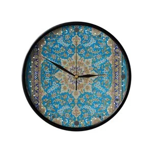 ساعت دیواری مدوپد طرح قالیچه قم لچک و ترنج مدل C-Ghom154