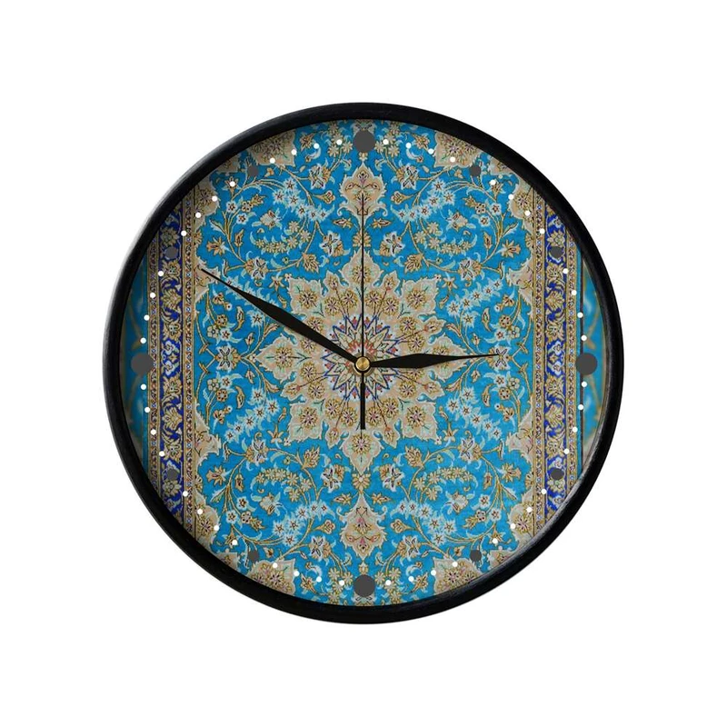 ساعت دیواری مدوپد طرح قالیچه قم لچک و ترنج مدل C-Ghom154