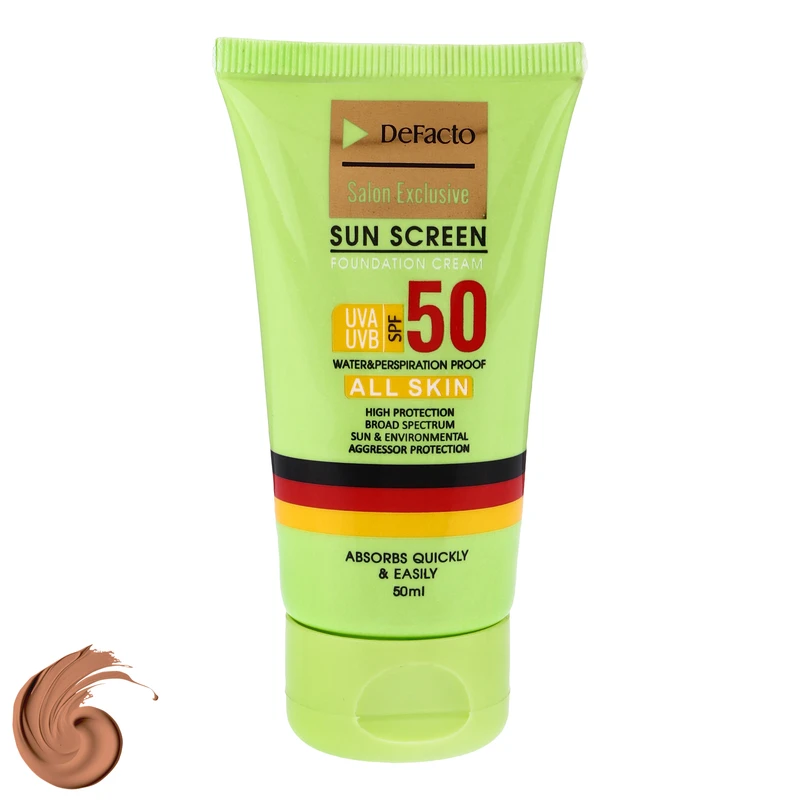 کرم ضد آفتاب رنگی دیفکتو SPF 50 مدل 03 ‌مناسب برای انواع پوست حجم 50 میلی‌لیتر