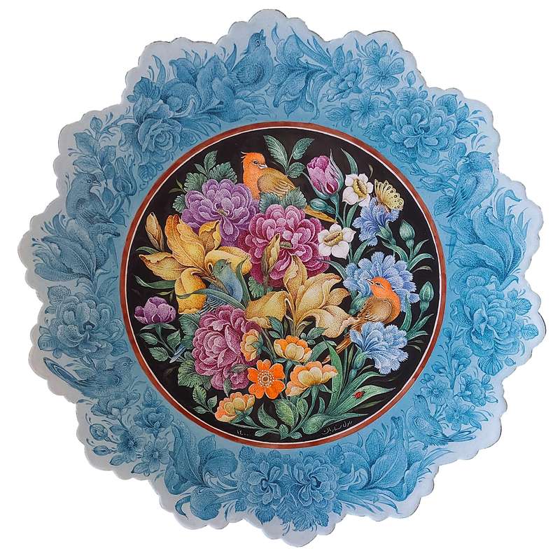 بشقاب میناکاری مسی کد 124