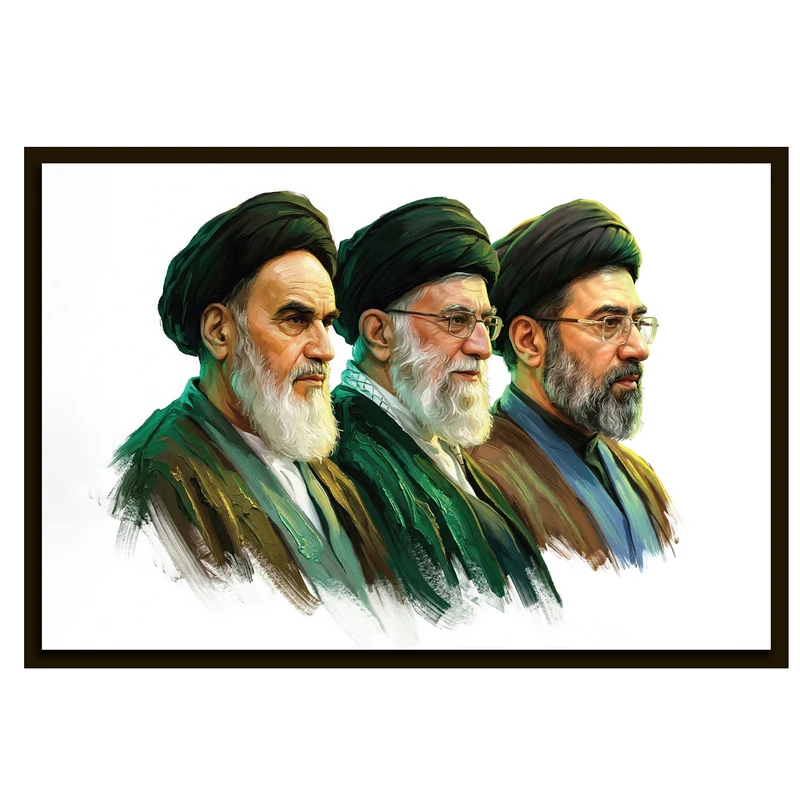 تابلو بکلیت طرح رهبر شهید  حضرت آیت الله سید علی خامنه ای مدل B-S10612 فریم مشکی