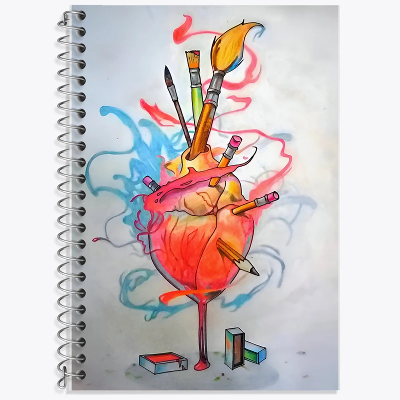 دفتر لغت 50 برگ خندالو طرح قلب هنر کد N3837