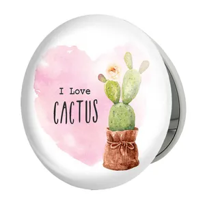 آینه جیبی خندالو طرح کاکتوس مدل تاشو کد 5287 