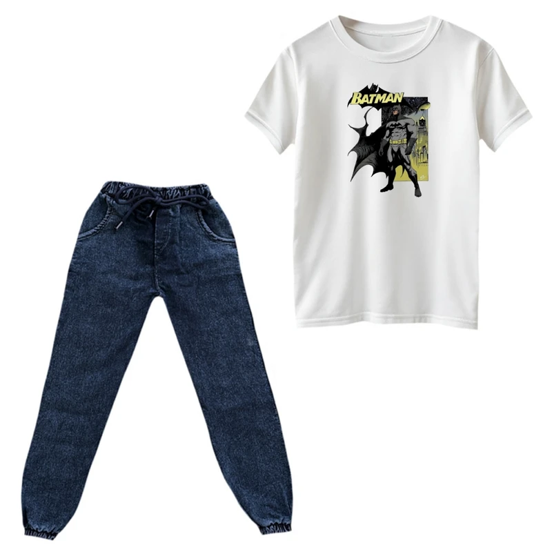 ست تی‌شرت و شلوار پسرانه مدل بتمن کد ۱۱