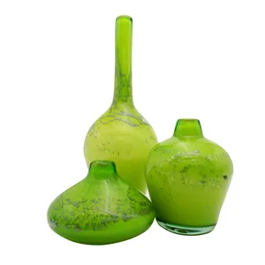 گلدان شیشه ای مدل سالونگ فویلی کد SF02 بسته 3 عددی