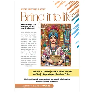 کاغذ چاپی A4 لاژید مدل رنگ آمیزی بزرگسالان بسته 10 عددی