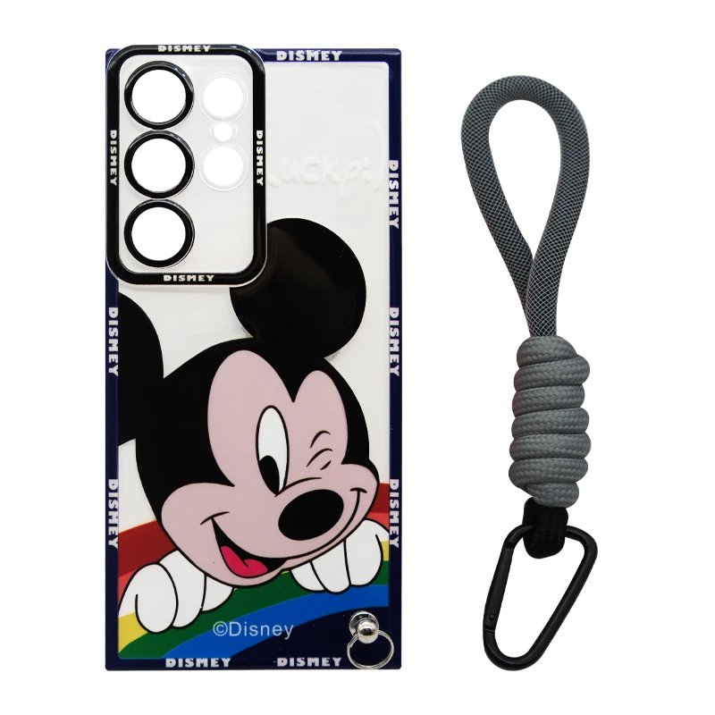 کاور مدل Mickey Mouse مناسب برای گوشی موبایل سامسونگ Galaxy S23 Ultra به همراه بند آویز