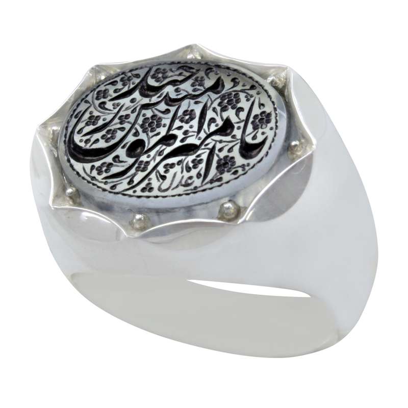 انگشتر نقره مردانه مدل در نجف کد 110