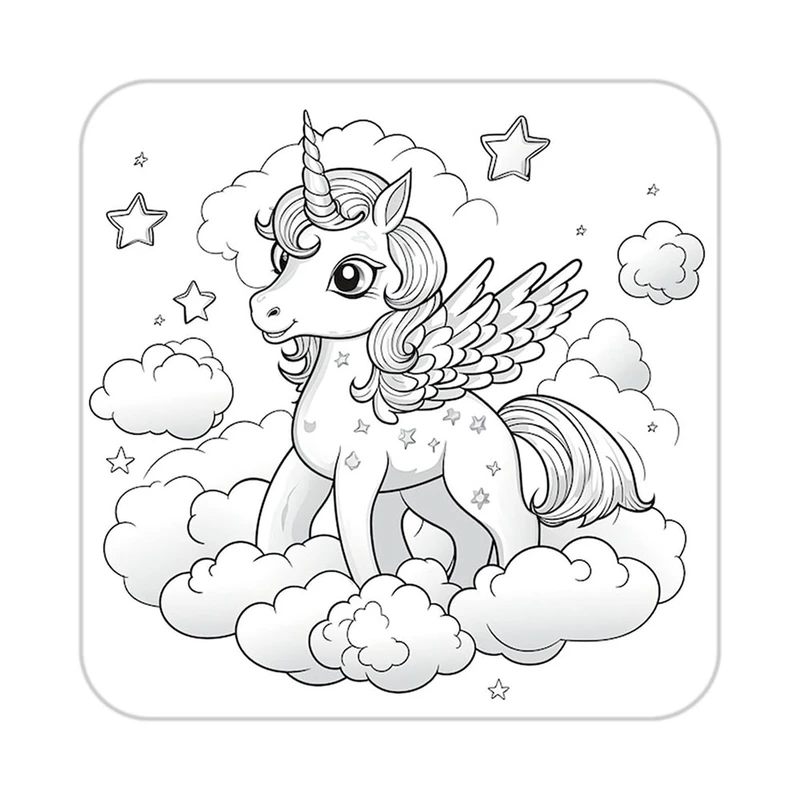 زیر لیوانی کاکتی طرح اسب تک شاخ و یونیکورن مدل mp32537