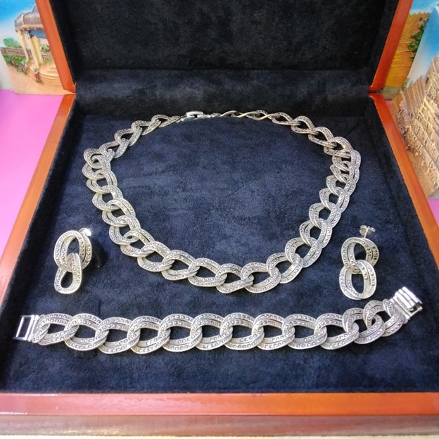 نیم ست نقره زنانه مدل  glsr-903