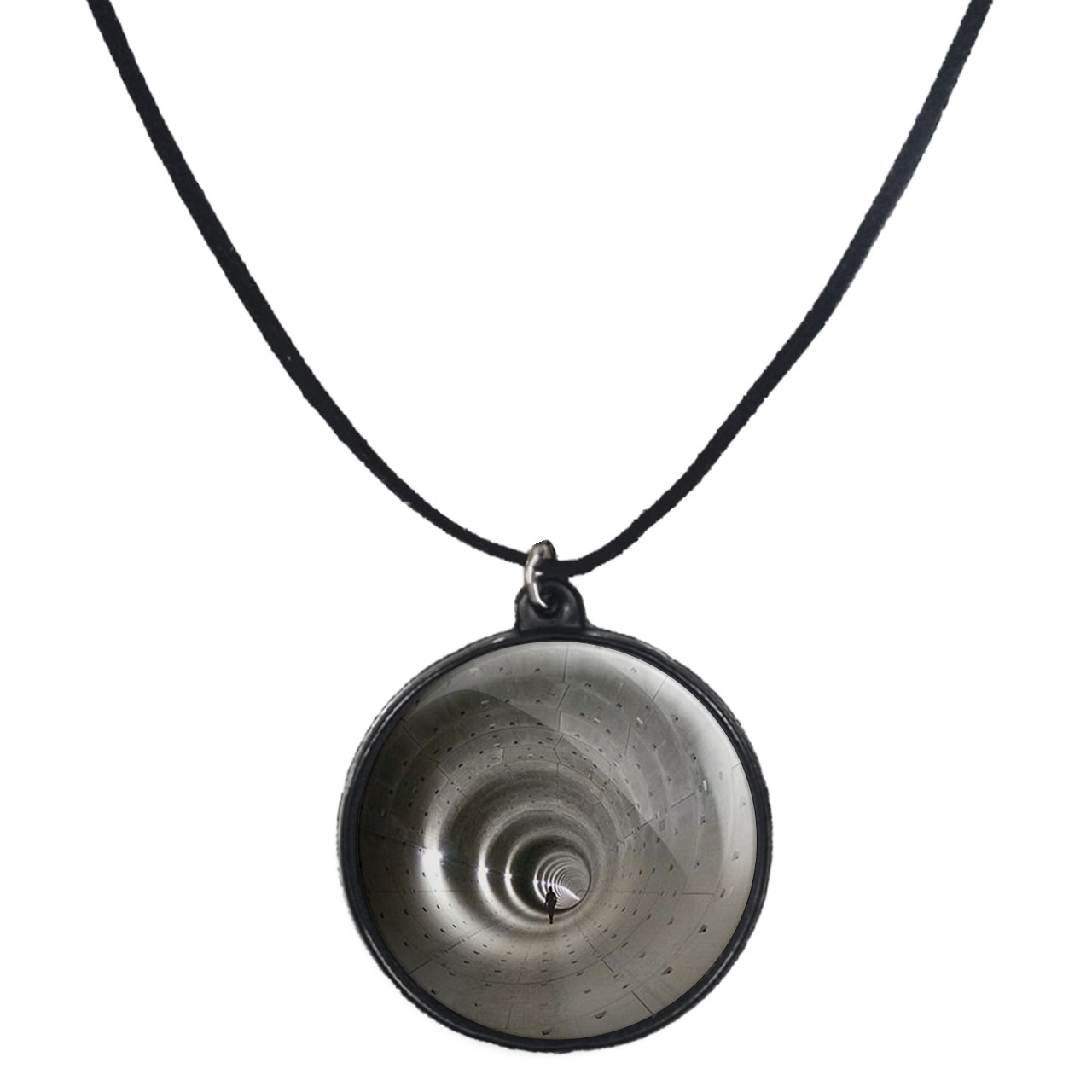 گردنبند پرمانه طرح سیاه چاله ها کد pmb.25913 مدل دو طرفه