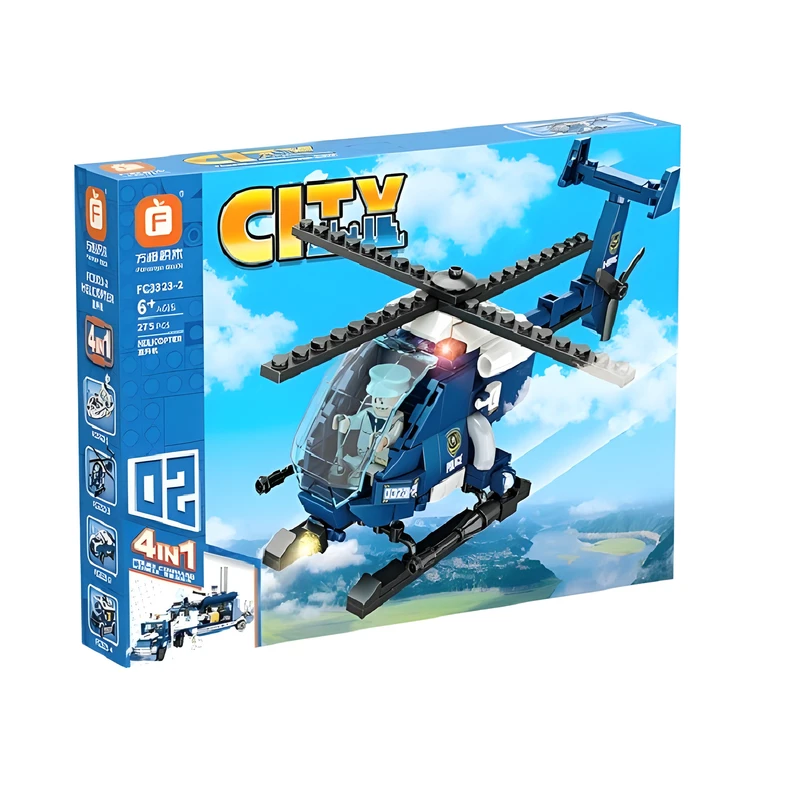 ساختنی 275 قطعه فارنج مدل هلی کوپتر پلیس طرح سیتی کد FC 3323-2