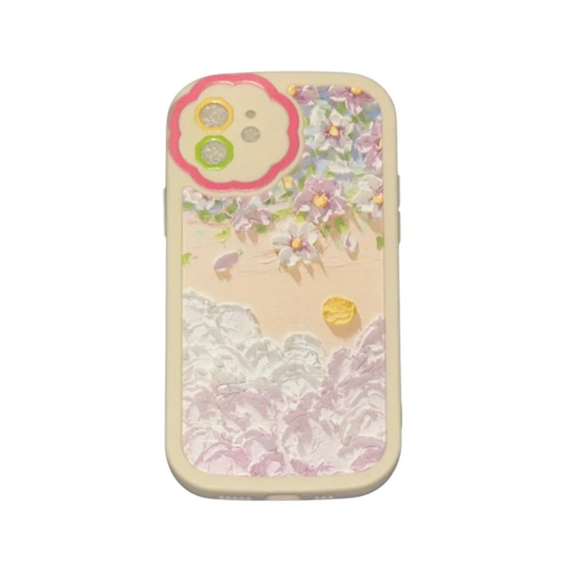 کاور طرح نقاشی طبیعت مدل گل و موج کد ET65 مناسب برای گوشی موبایل اپل Iphone 12