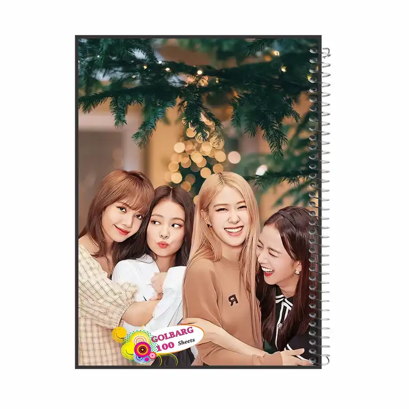 دفتر مشق 100 برگ گلبرگ طرح بلک پینک کد 89