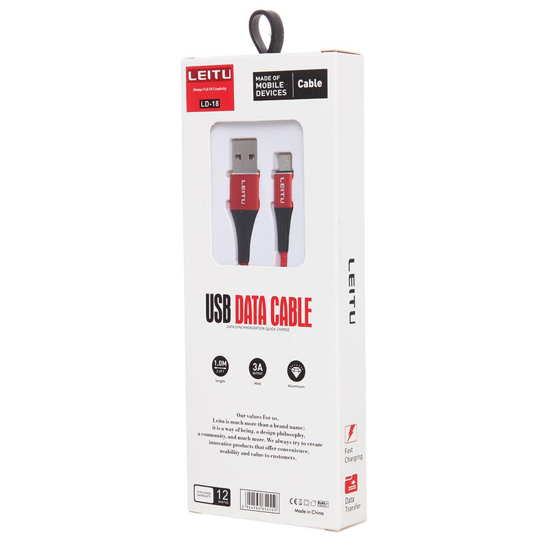 کابل تبدیل USB به USB-C لیتو مدل LD-18 طول 1 متر