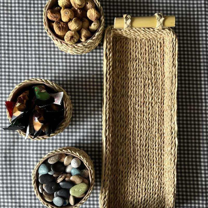 ست اردوخوری چهار تکه مدل دسته بامبو