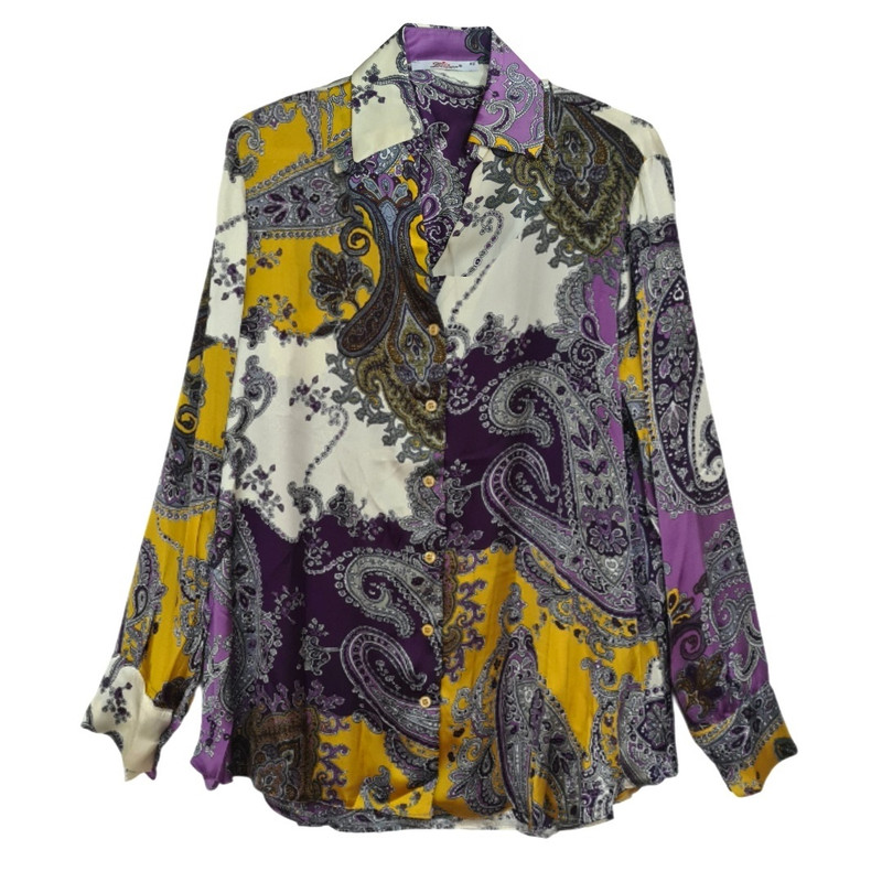 شومیز آستین بلند زنانه مدل پترن بته جقه کد ۳