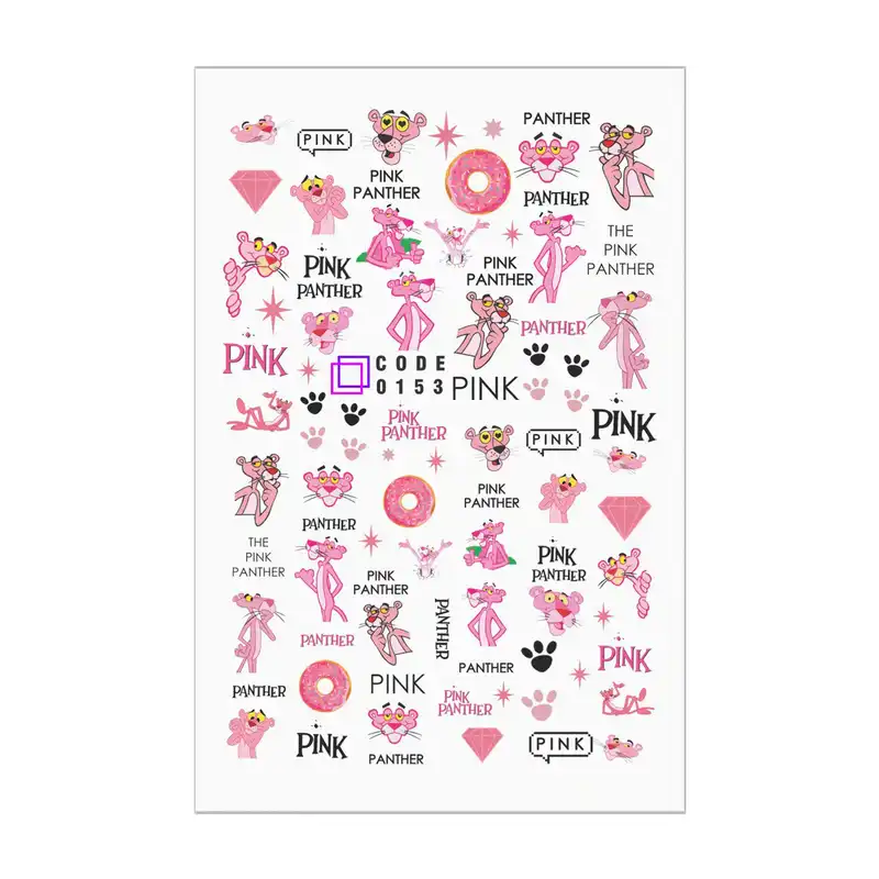 برچسب لنز ناخن مدل پلنگ صورتی کد 153