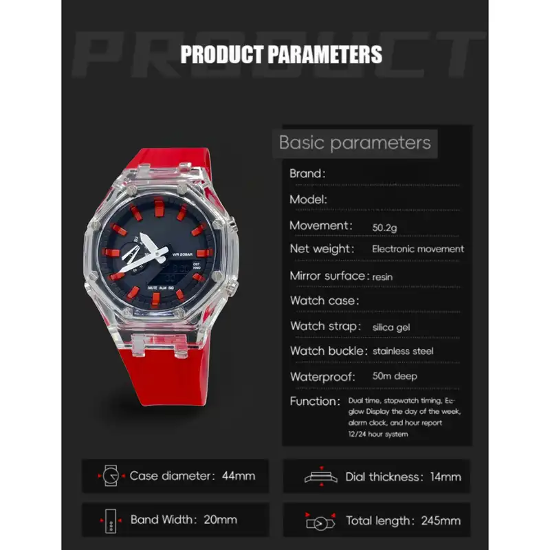 ساعت مچی عقربه ای مدل دو زمانه کرنومتر دار کد 3