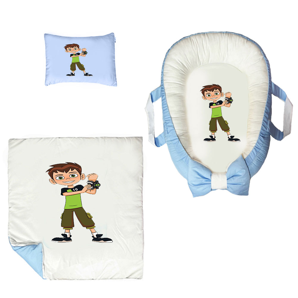 سرویس خواب سه تکه نوزاد ناریکو مدل گارد محافظ دار طرح کارتونی بن تن کد 0310