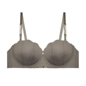 سوتین اسفنجی زنانه مدل جکدار فنردار صدفی مروارید کد J066