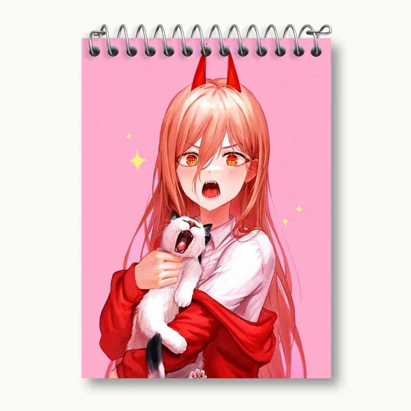 دفتر یادداشت 50 برگ خندالو مدل پاور انیمه مرد اره ای Chainsaw Man کد 17888