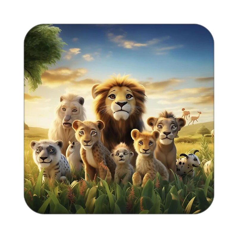 زیر لیوانی کاکتی طرح شیر مدل mp23175