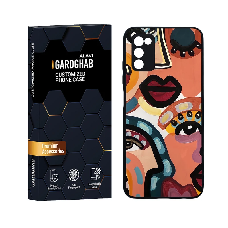 کاور گارد قاب علوی مدل دور ژله ای هنری مناسب برای گوشی موبایل سامسونگ Galaxy A03s